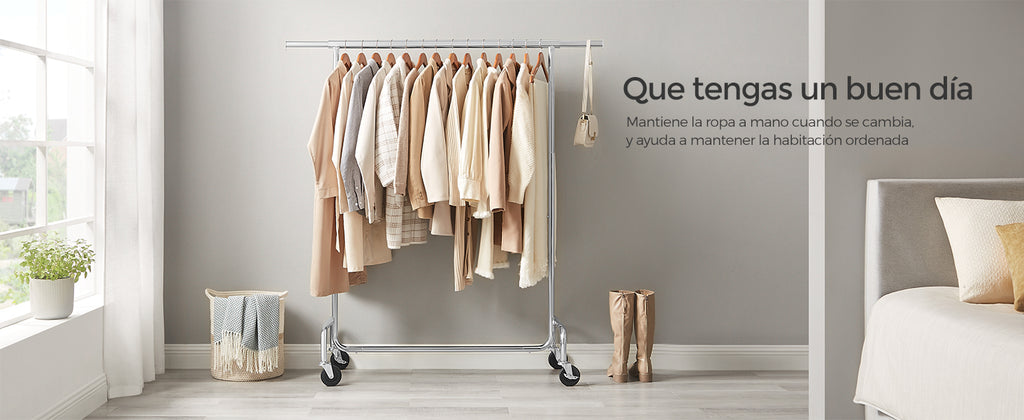 Perchero metálico con ruedas