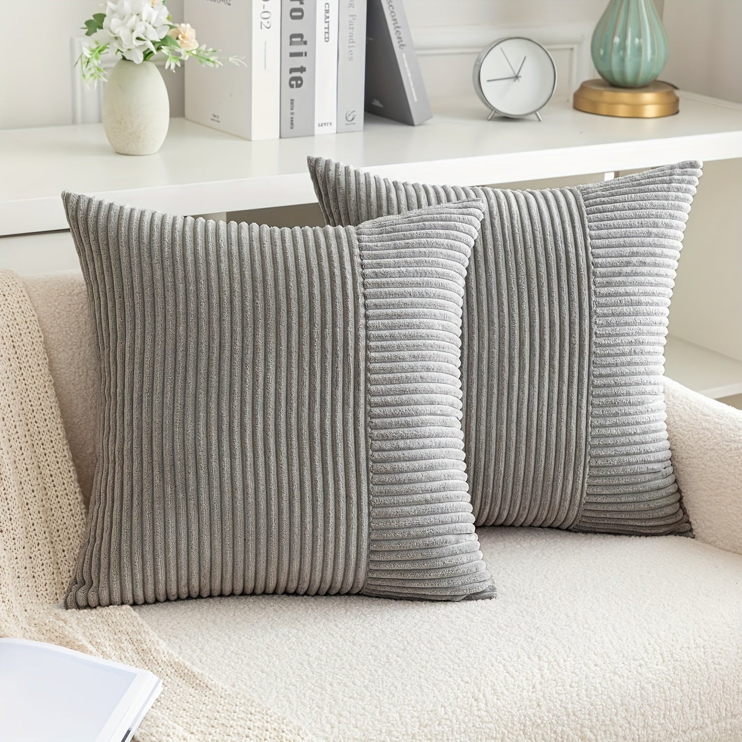 Set de 2 fundas de cojín con diseño a rayas