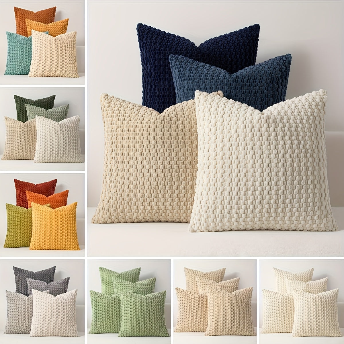 Set de 4 fundas de cojín de pana