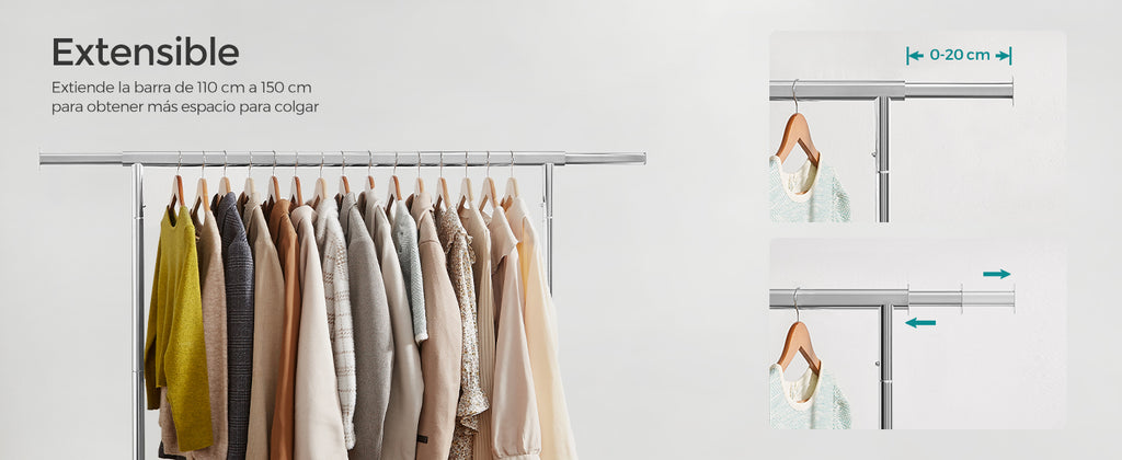 Perchero metálico con ruedas