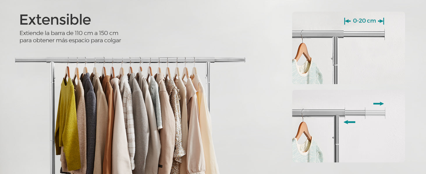 Perchero metálico con ruedas