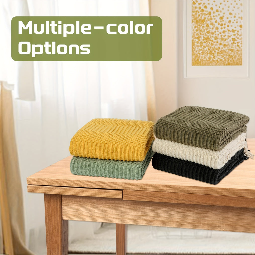 Manta boho tejida con flecos