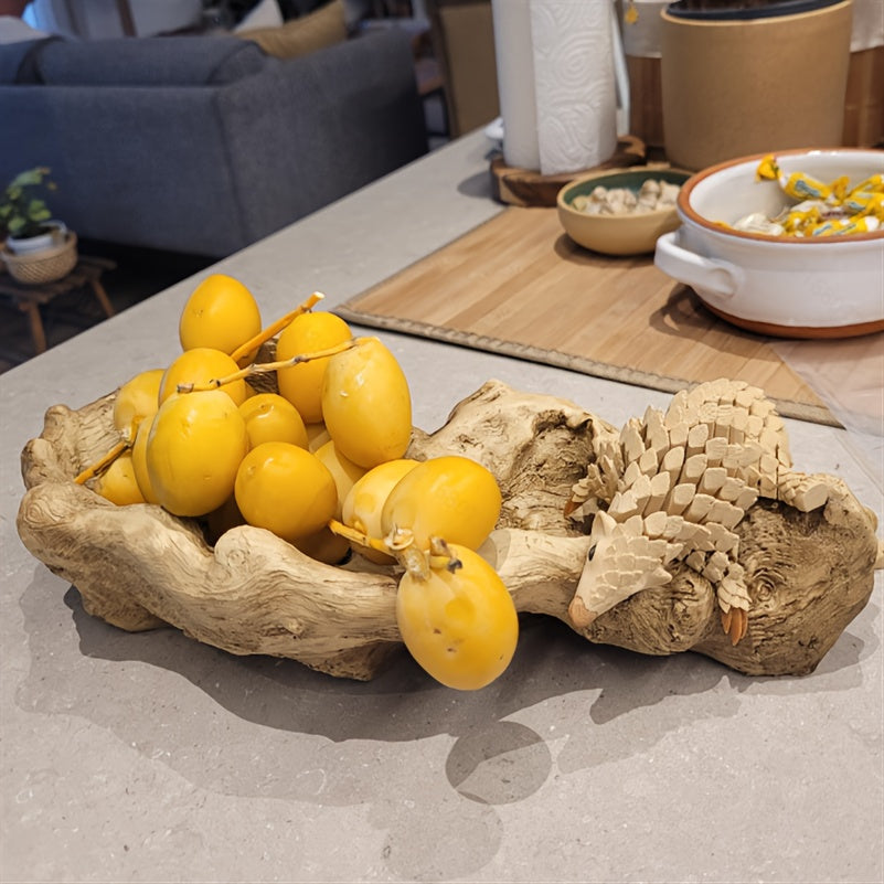 Maceta de resina efecto madera