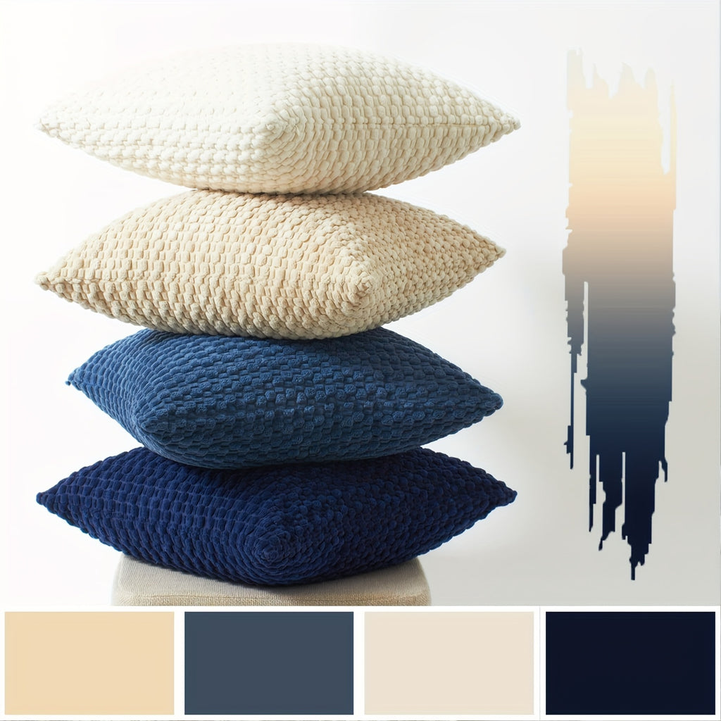 Set de 4 fundas de cojín de pana