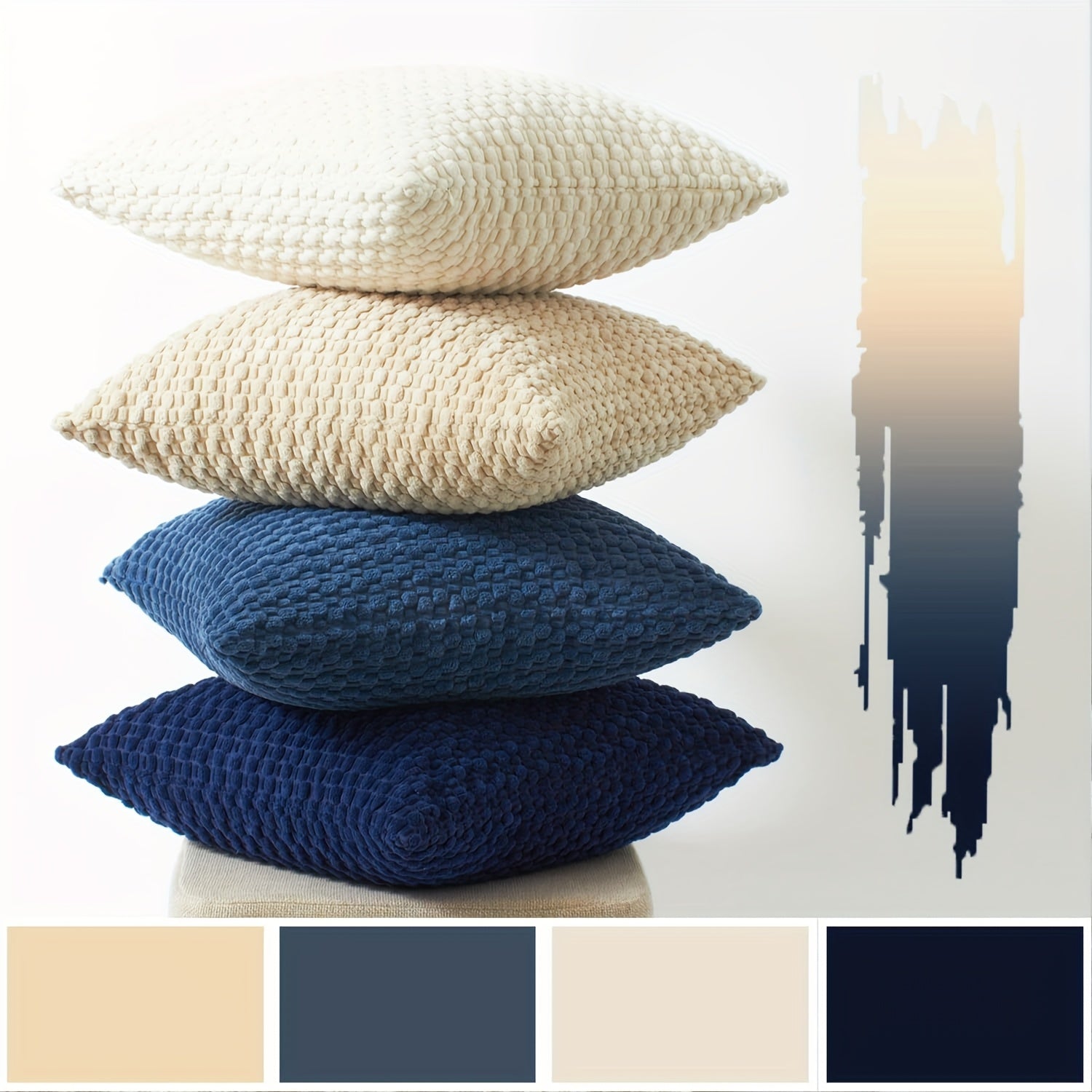 Set de 4 fundas de cojín de pana