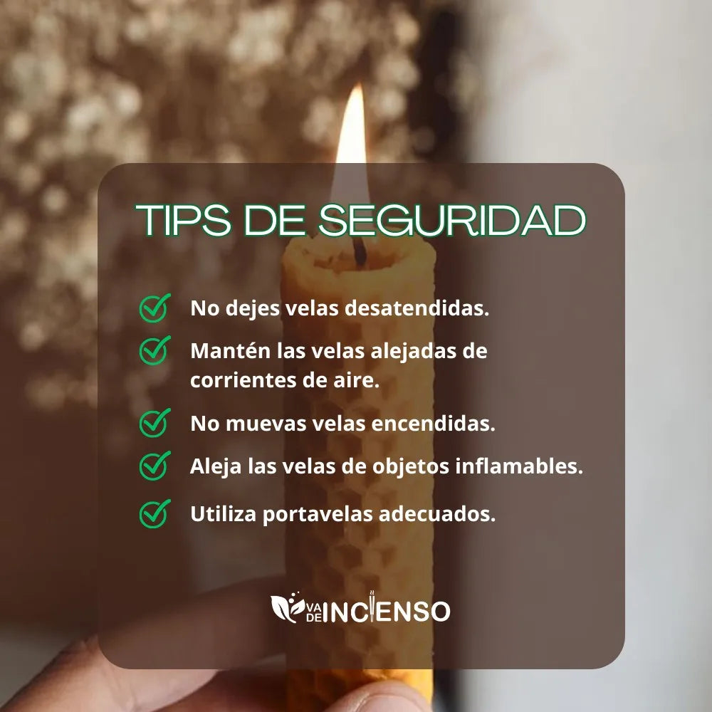 Velas de cera de abeja artesanales (12 uds.)