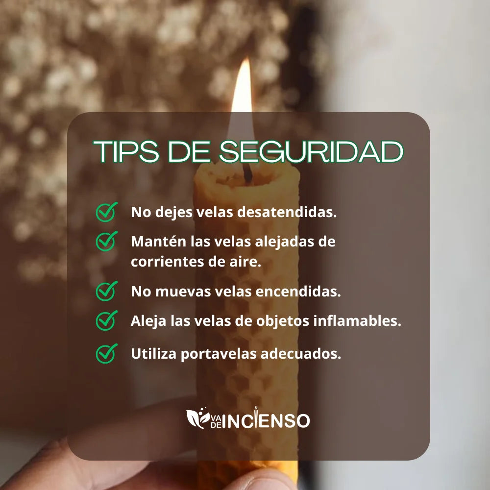 Velas de cera de abeja artesanales (12 uds.)