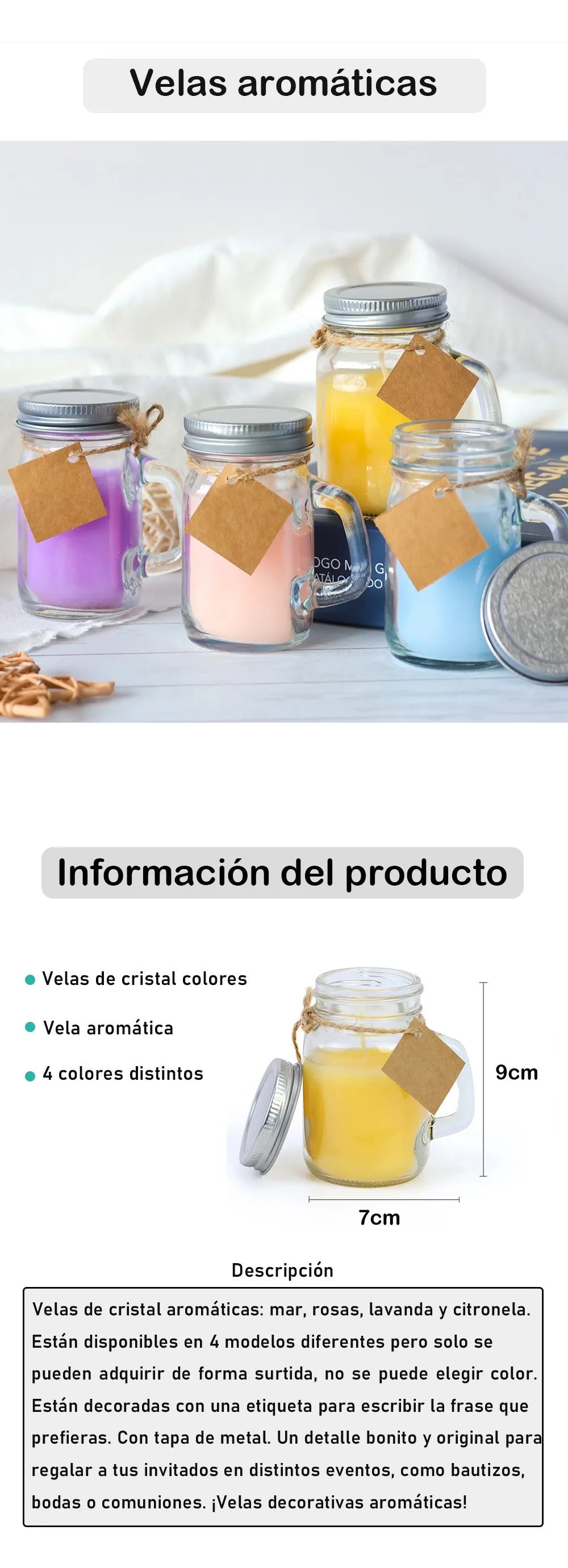 Lote de velas aromáticas