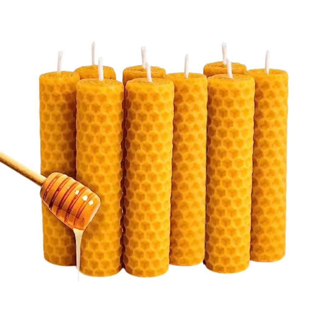 Velas de cera de abeja artesanales (12 uds.)
