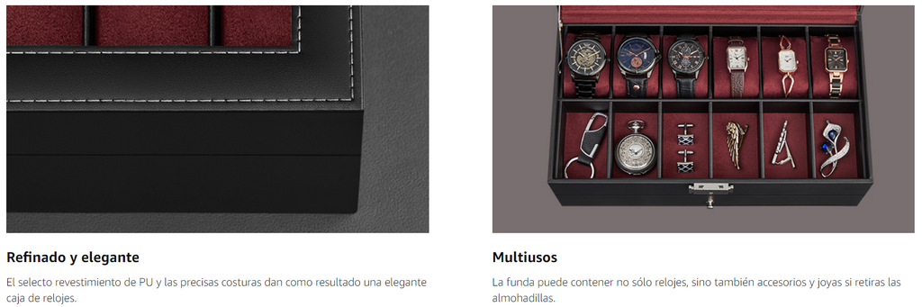 Caja organizadora para relojes y joyas