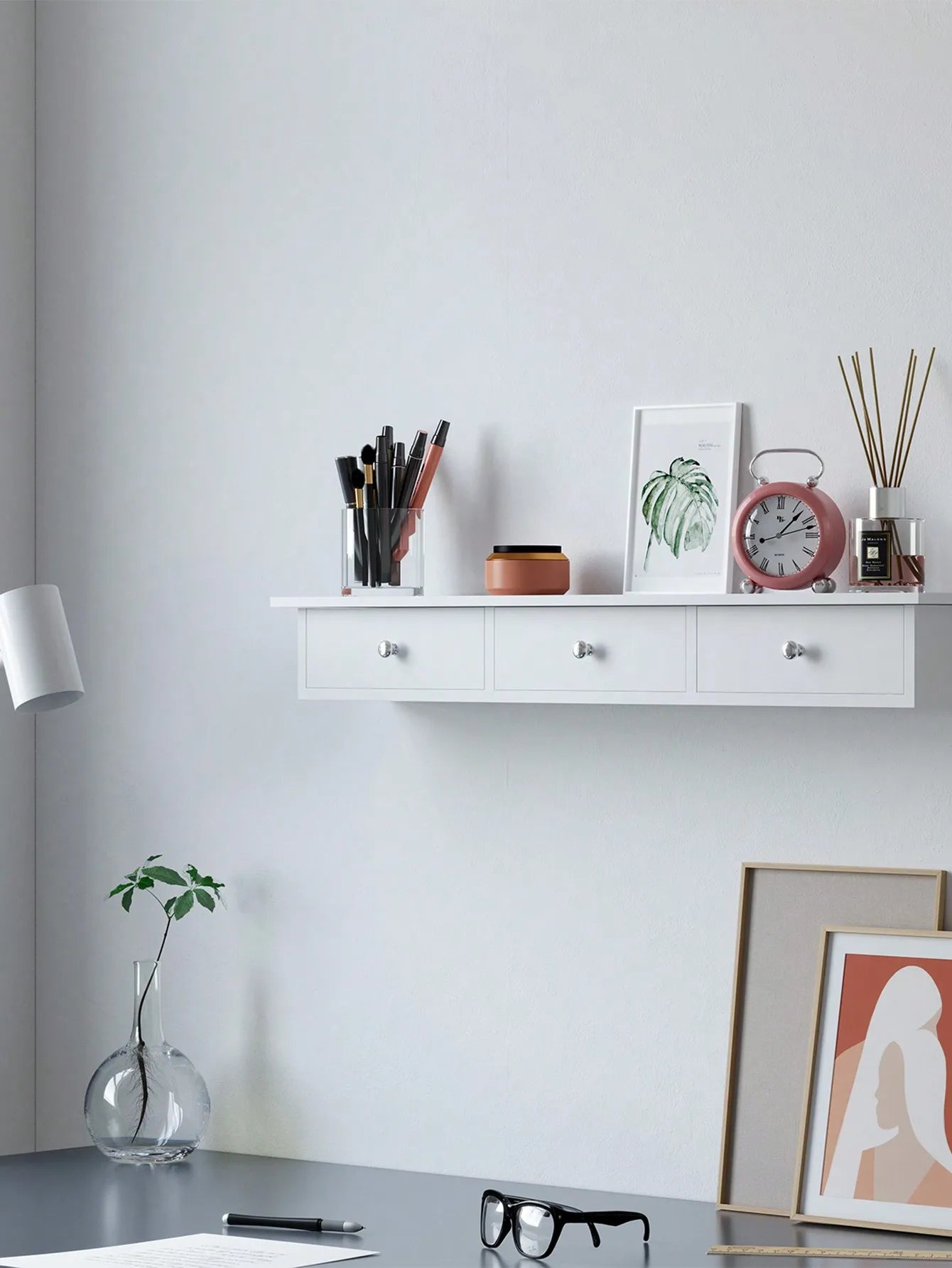 Estante flotante con cajones