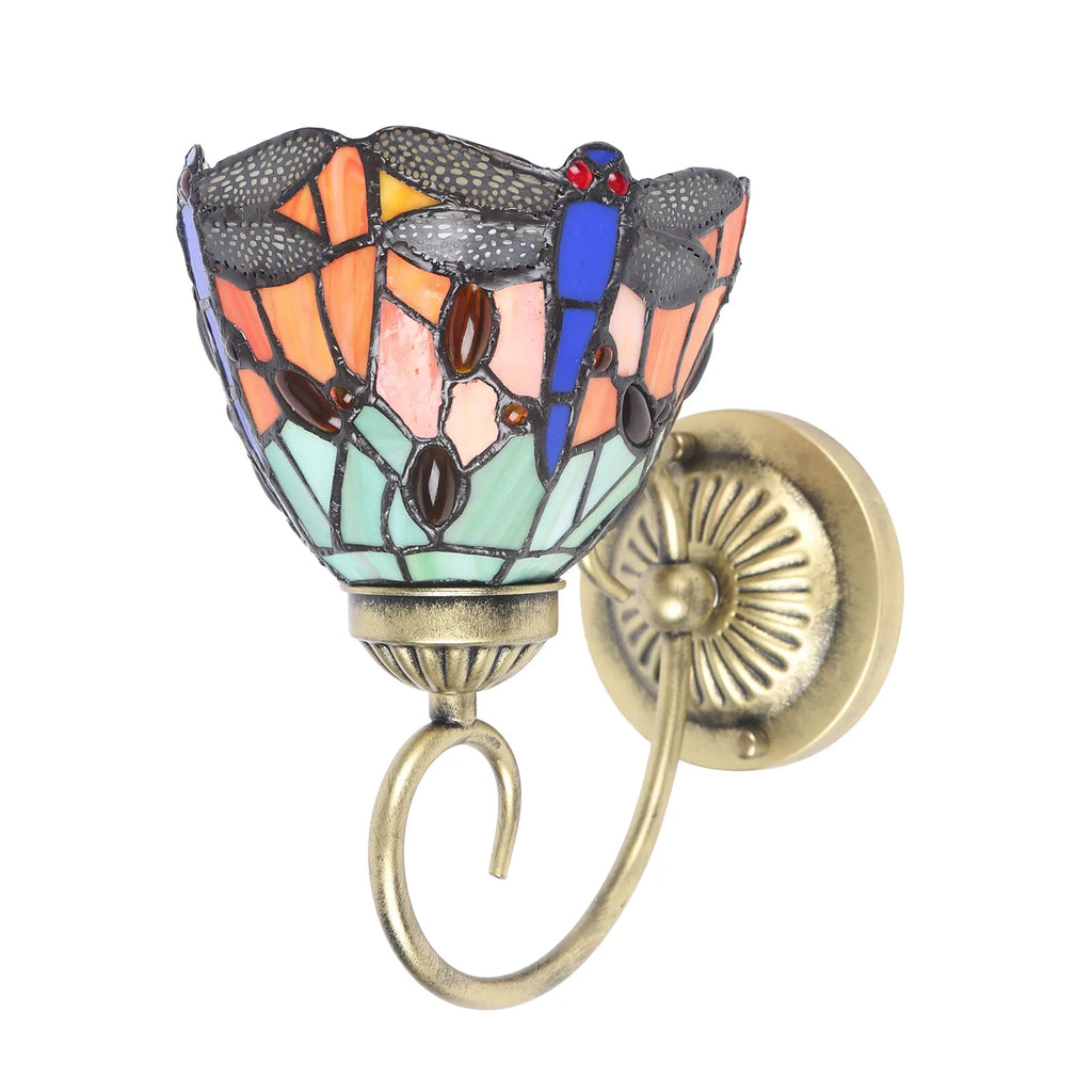 Aplique de pared de cristal teñido