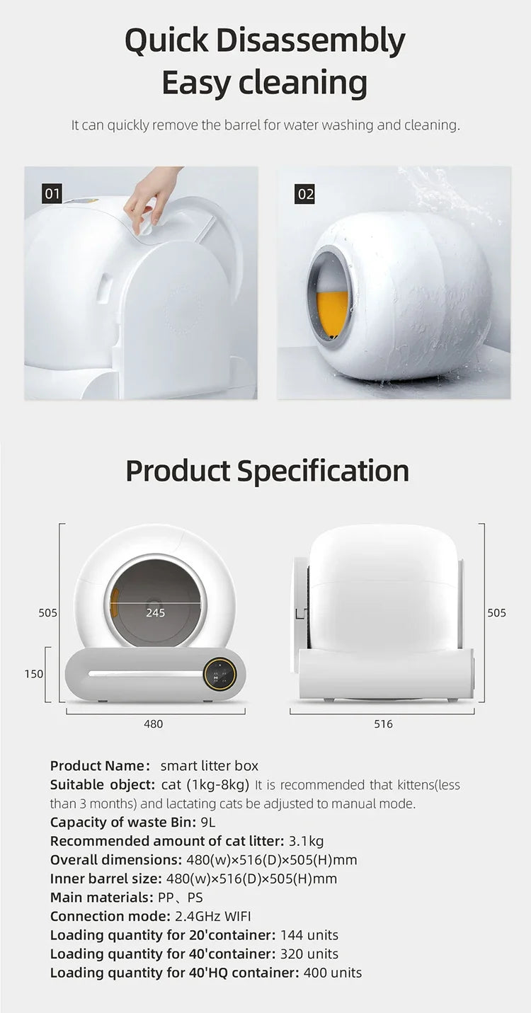 Arenero automático inteligente para gatos