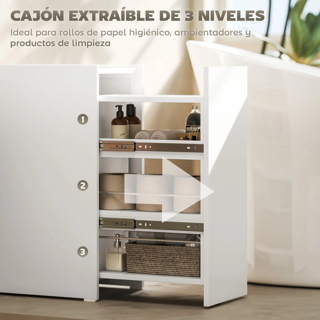 Mueble auxiliar blanco con ruedas