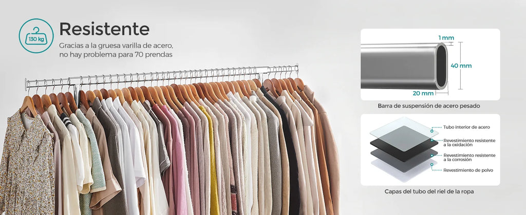 Perchero metálico con ruedas