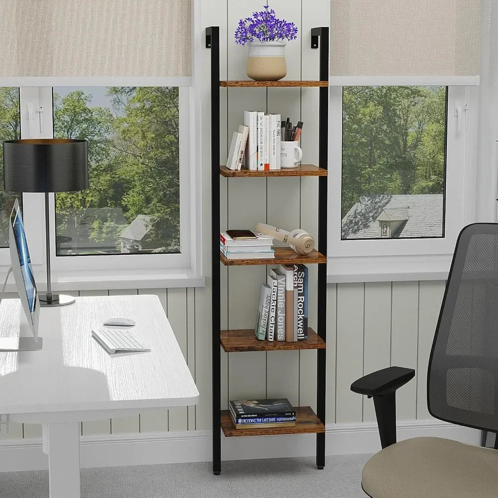 Estantería de madera y metal