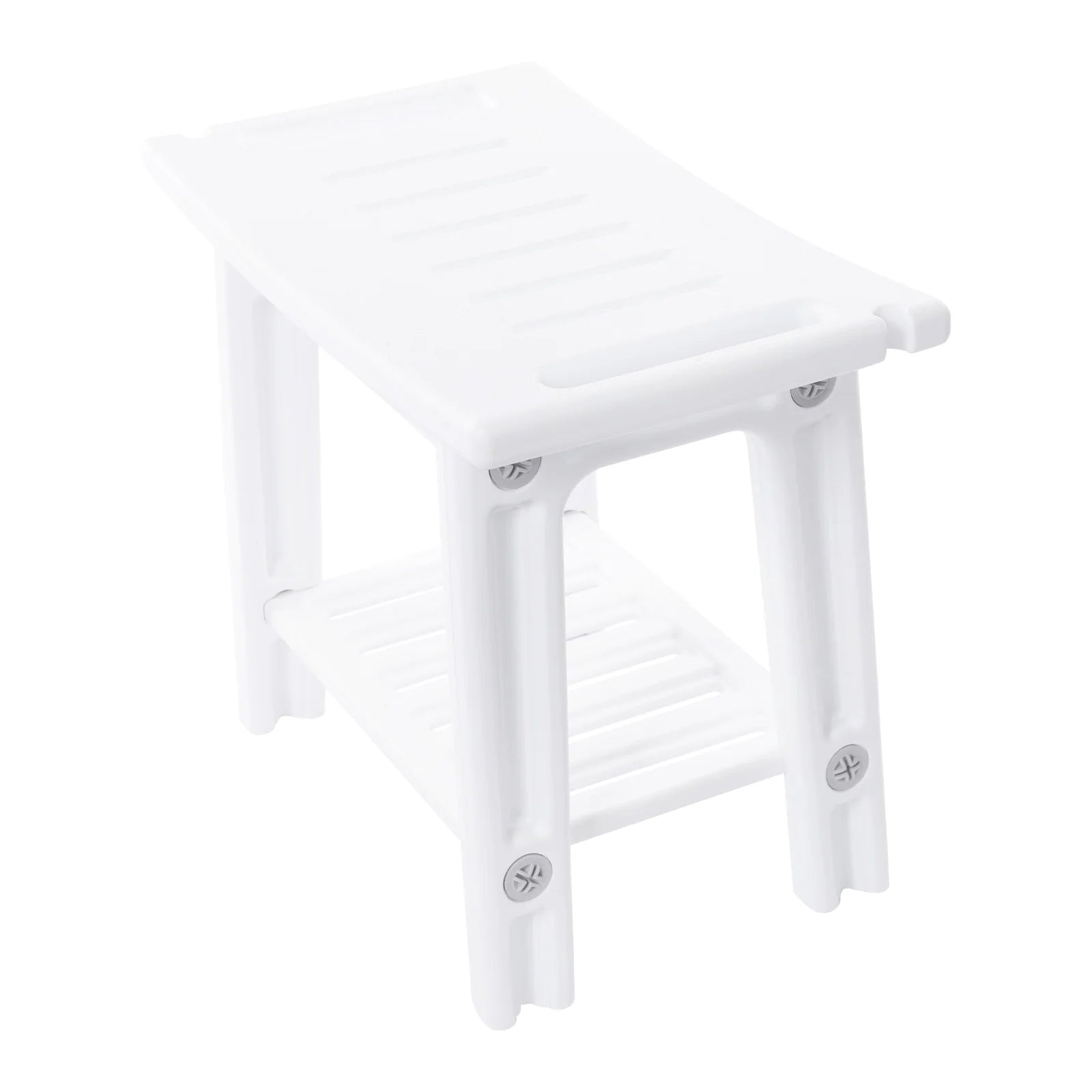 Banco de ducha con estante