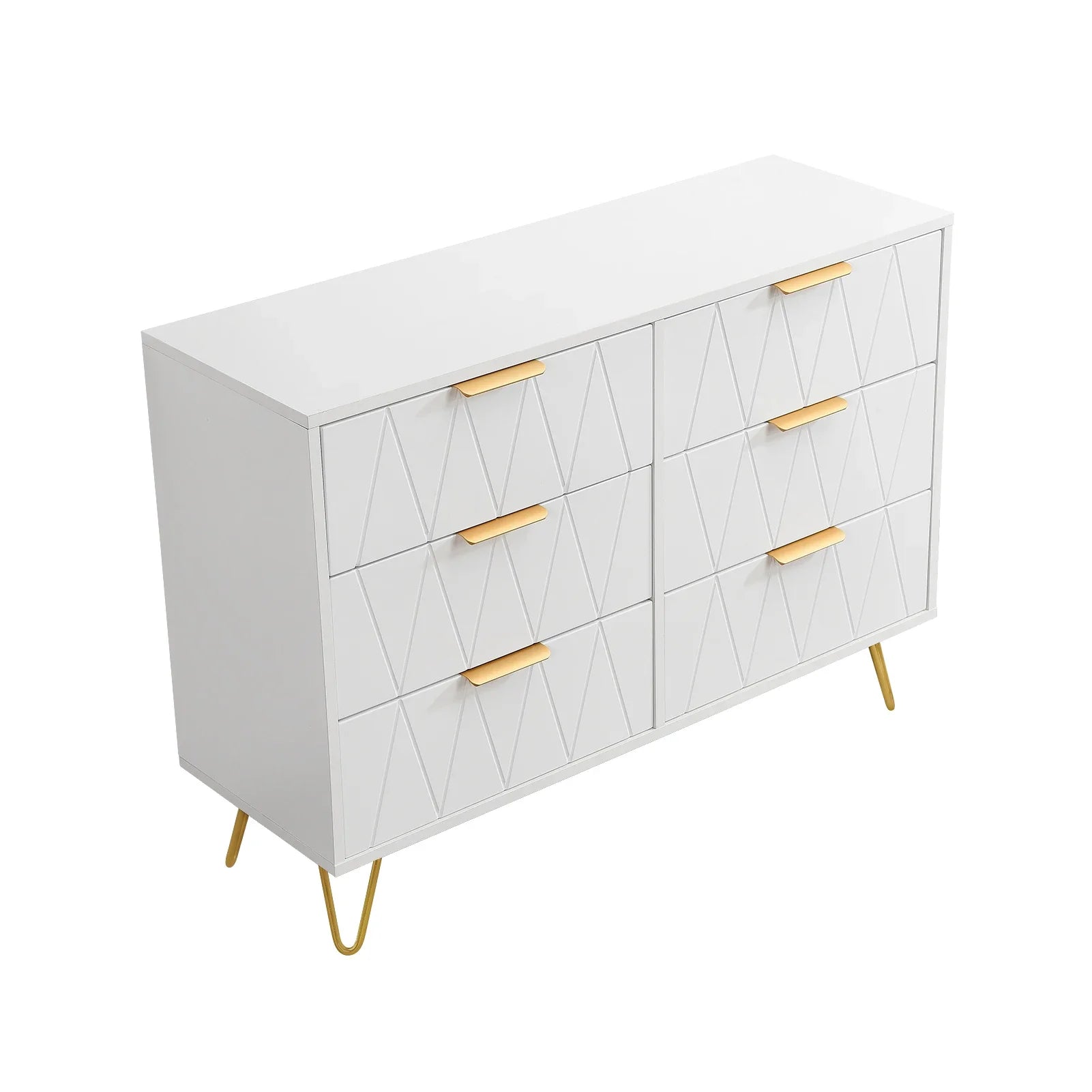 Cómoda blanca con 6 cajones