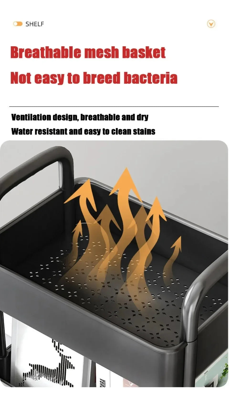 Carrito organizador con ruedas multifuncional