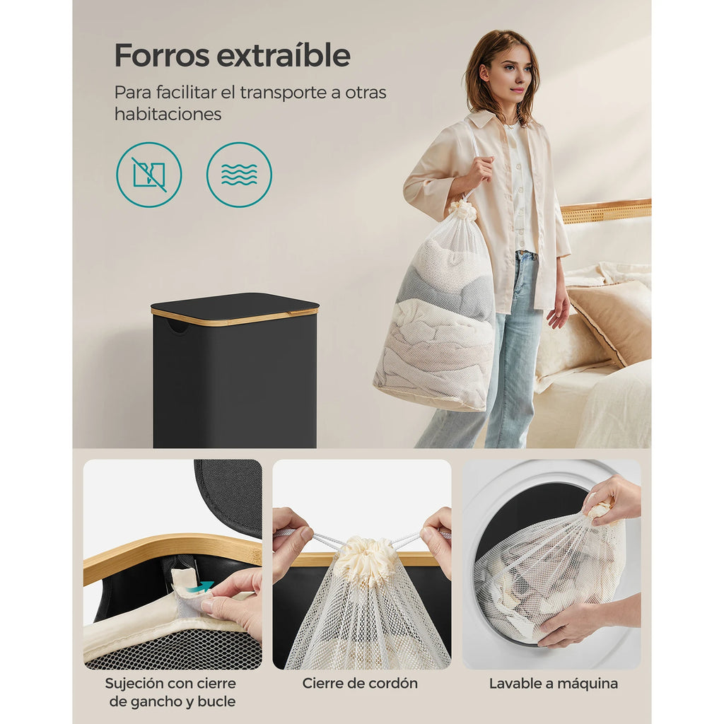 Cesto de ropa de 90L