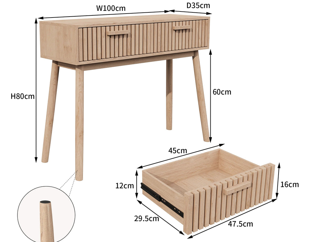 Consola de entrada de madera natural