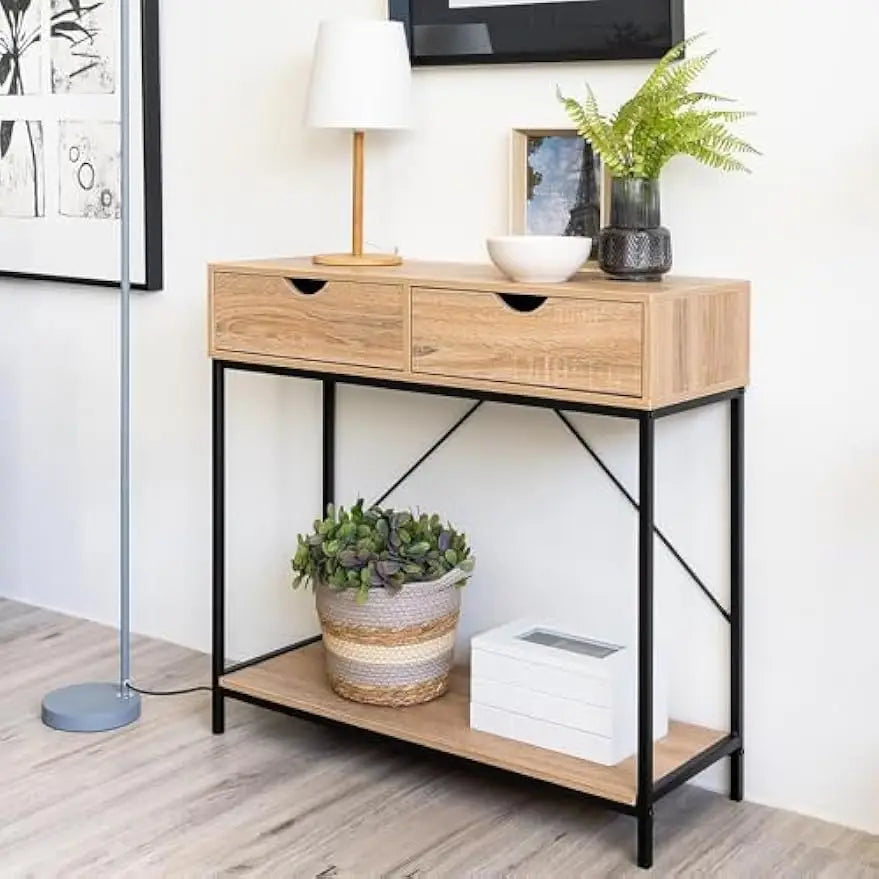 Consola de entrada madera y metal