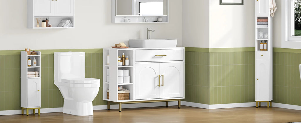 Mueble bajo lavabo con cajón y estantes