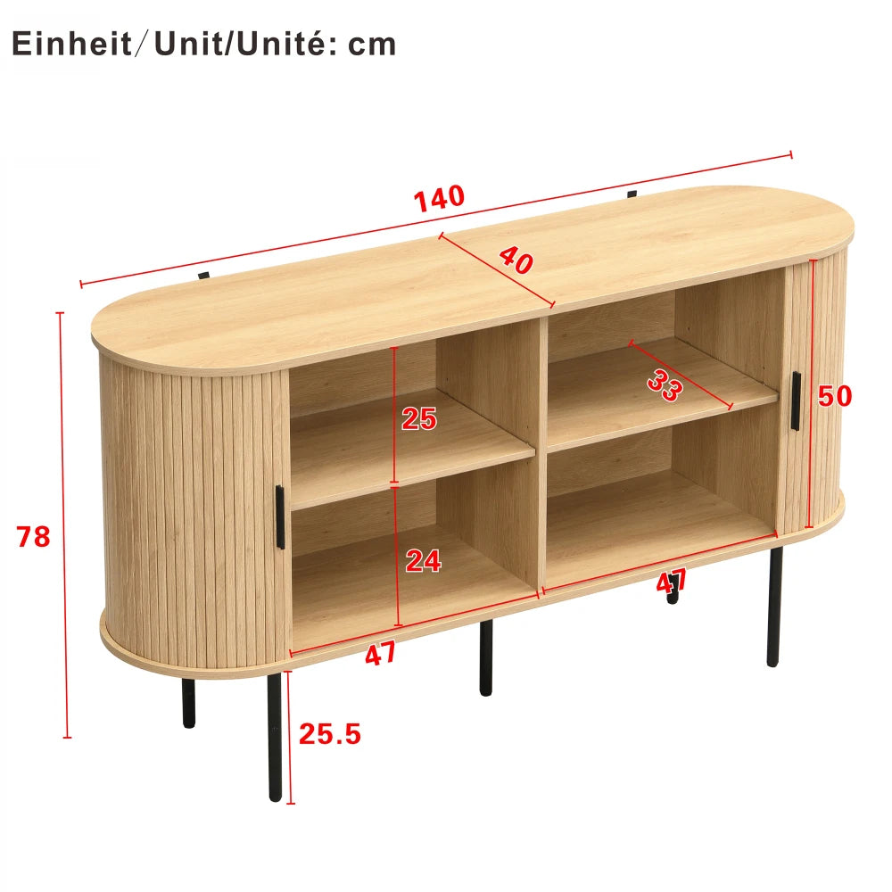 Aparador con puertas enrollables