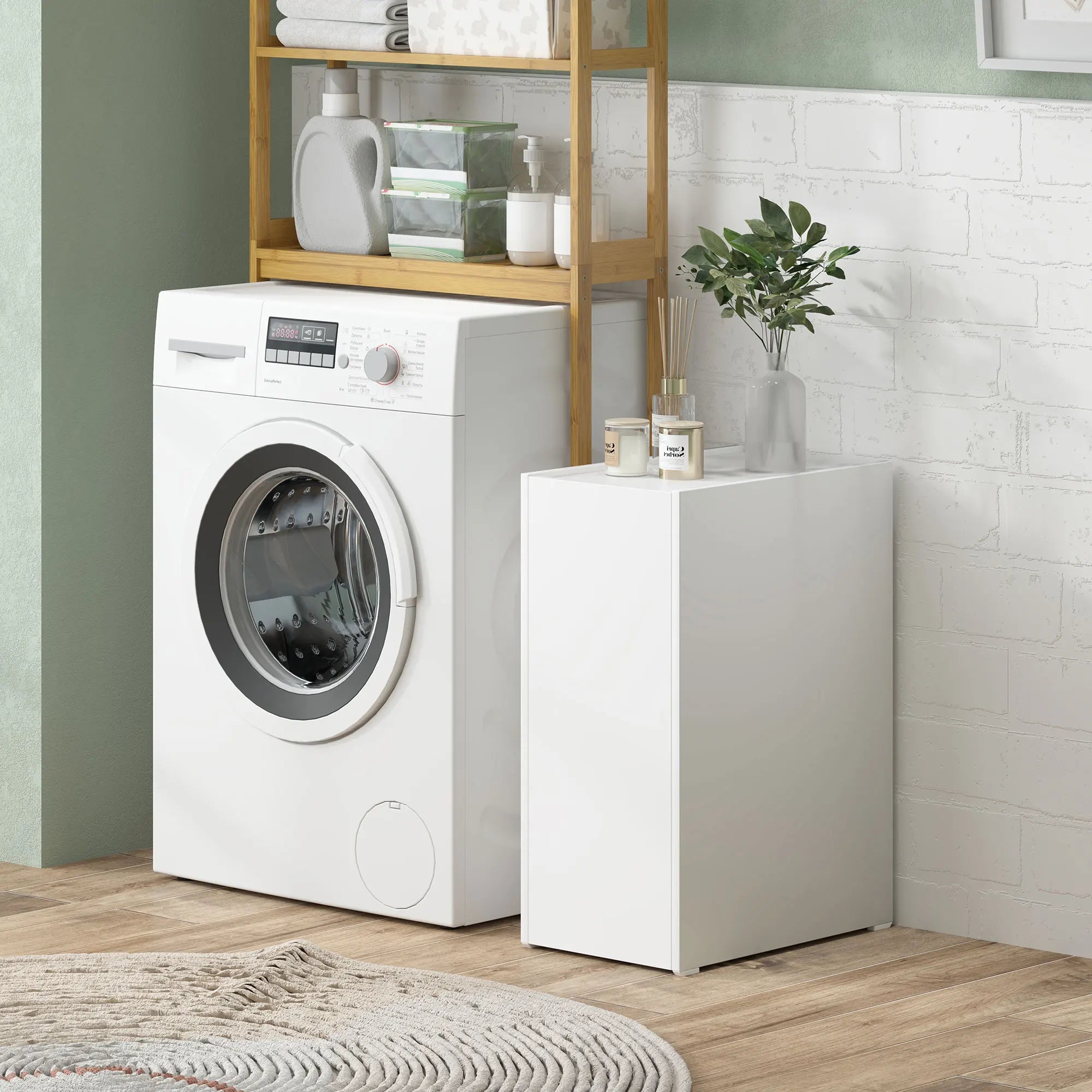 Mueble auxiliar blanco con ruedas