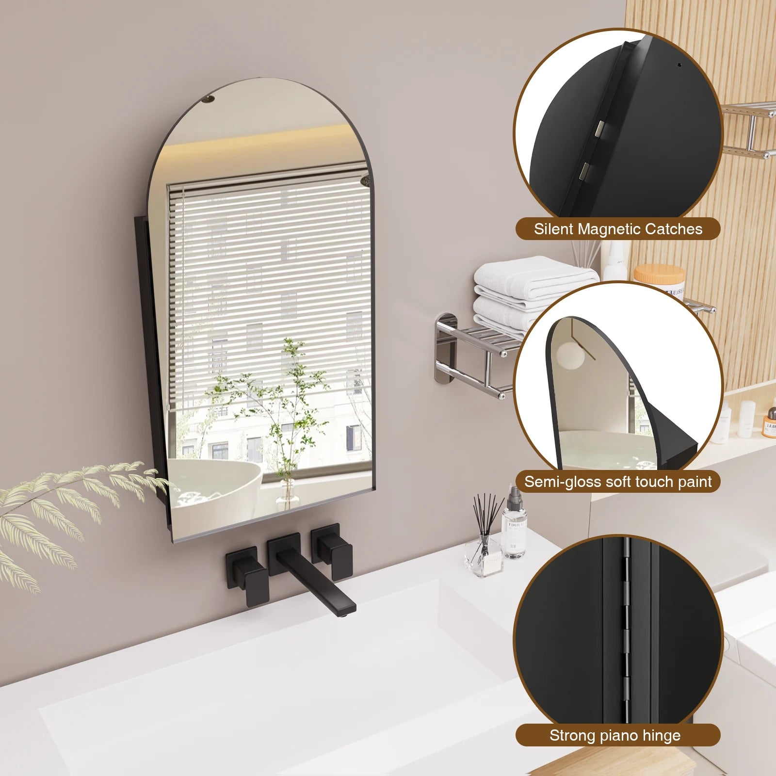 Espejo con armario arqueado