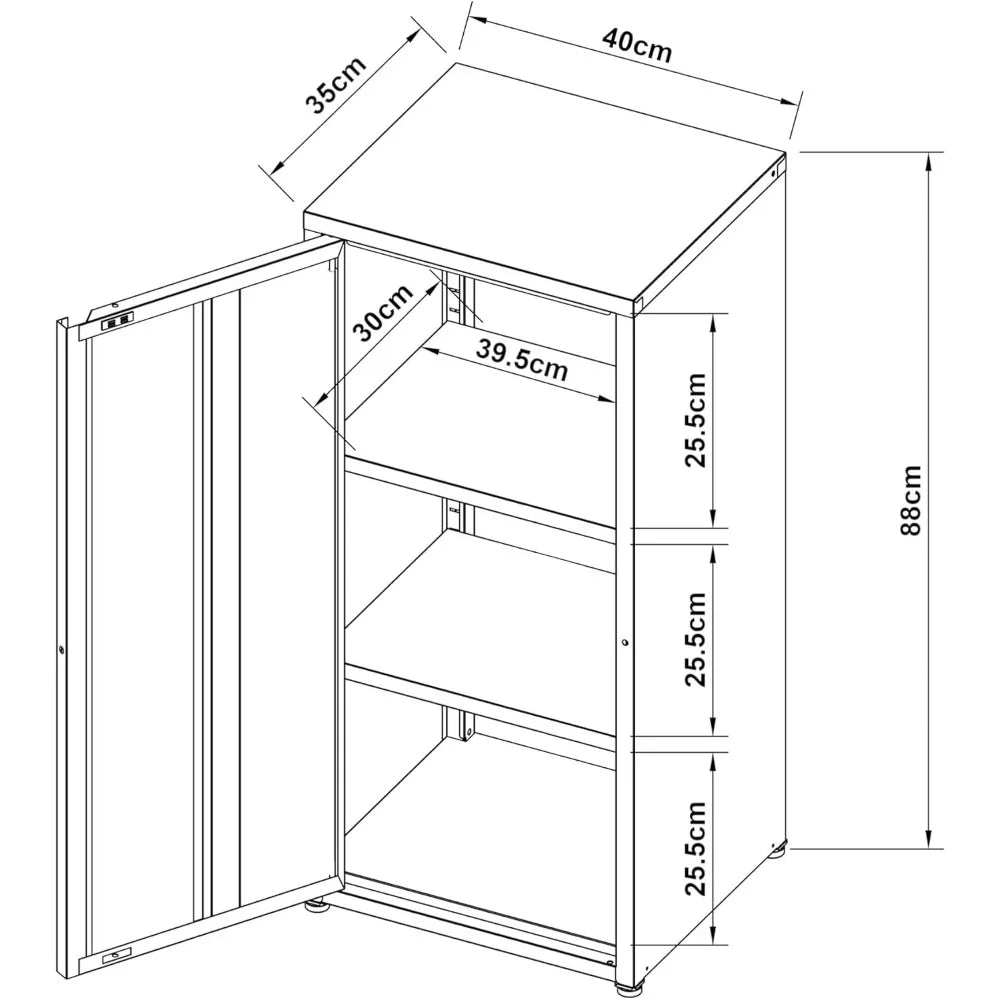 Armario metálico con estantes regulables