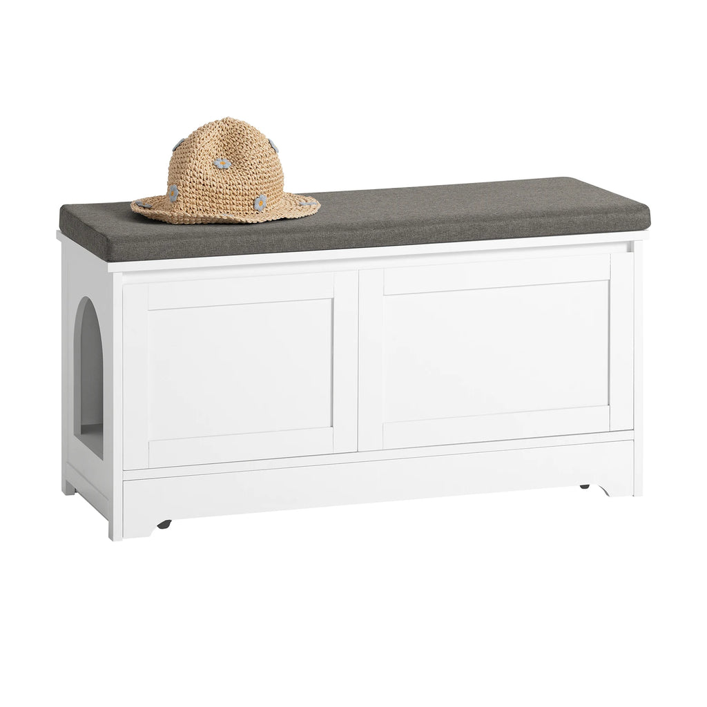 Banco zapatero con casita para mascotas