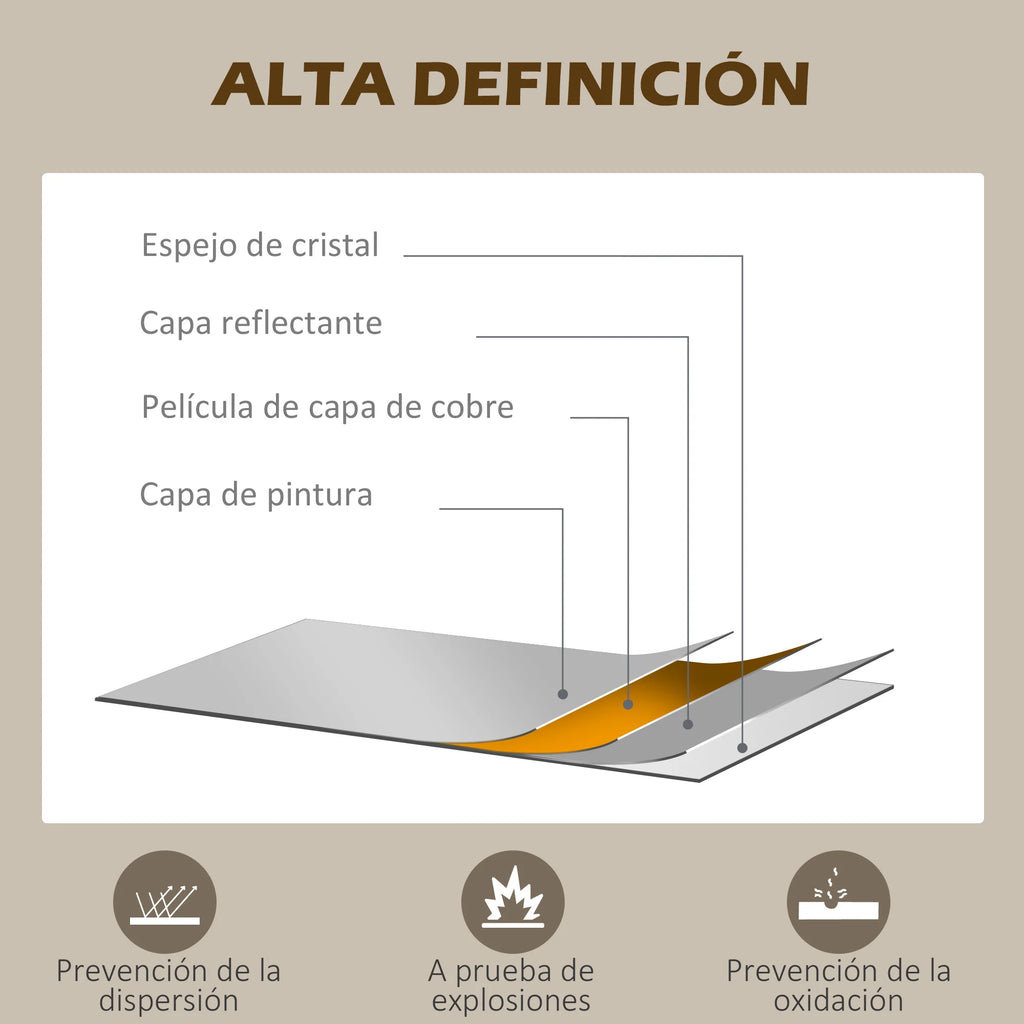 Espejo de pared con marco 65x110 cm