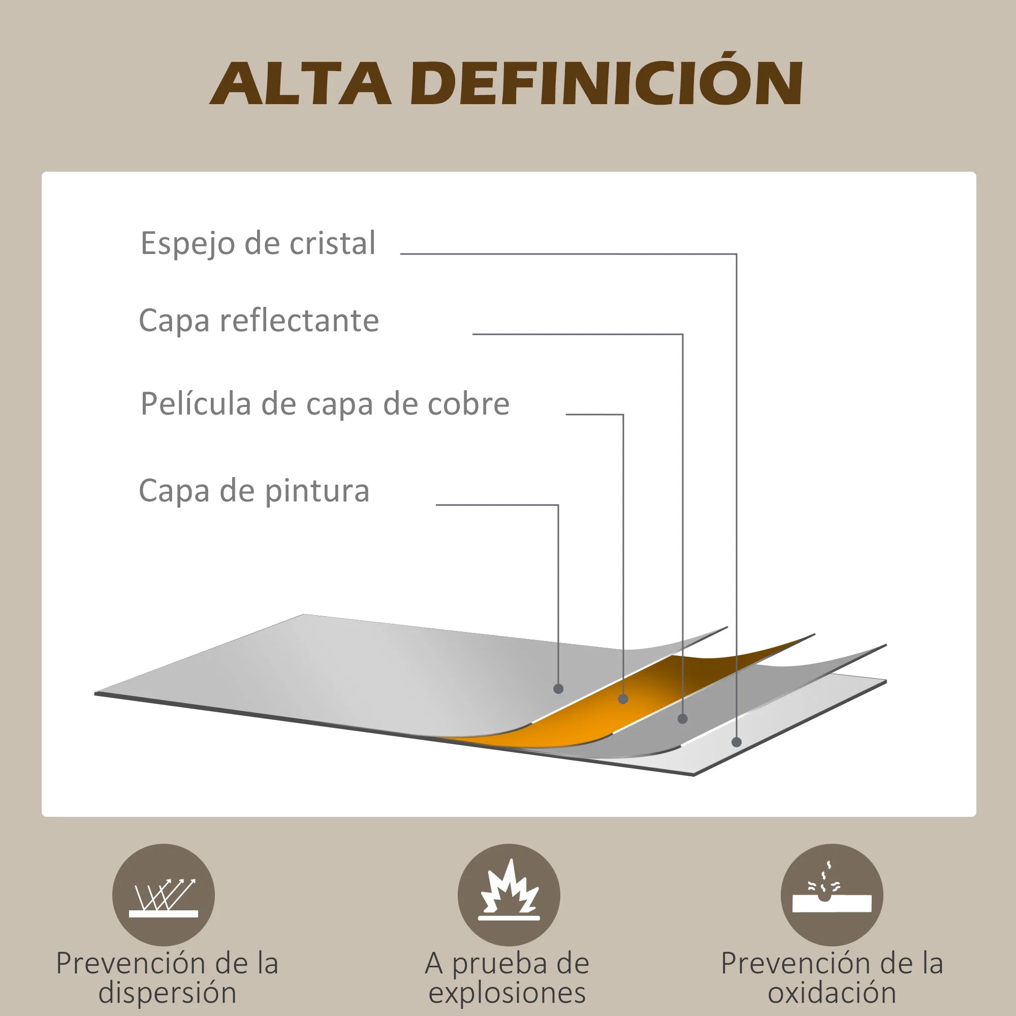 Espejo de pared con marco 65x110 cm