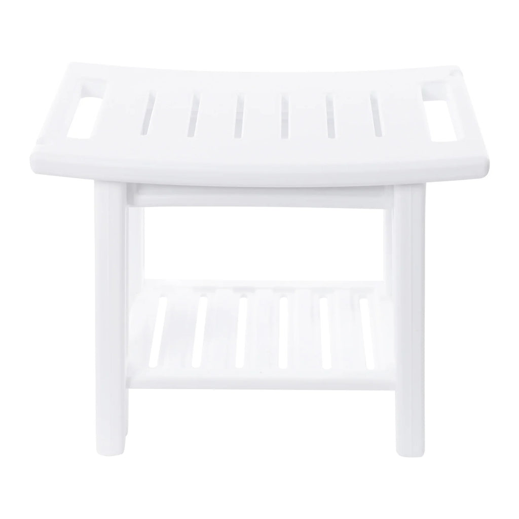 Banco de ducha con estante