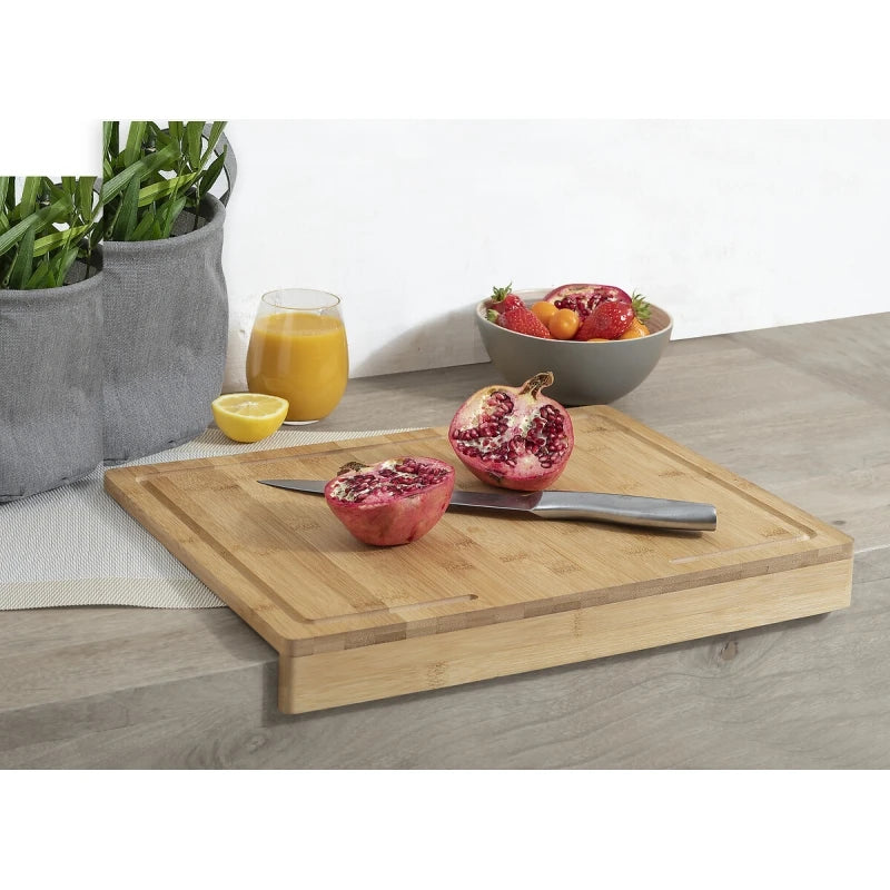 Tabla de cortar de bambú con soporte
