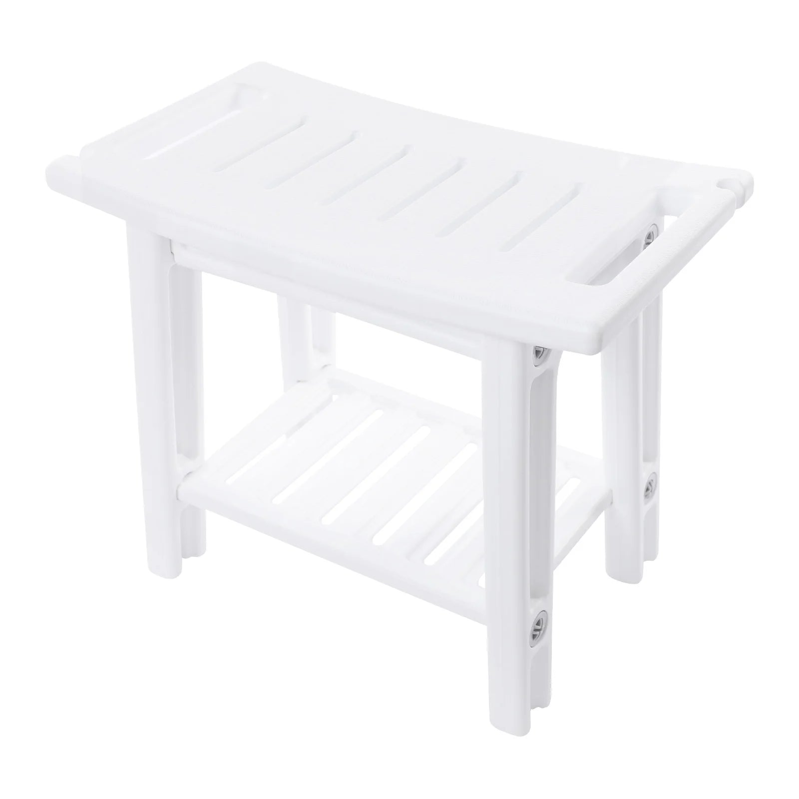 Banco de ducha con estante