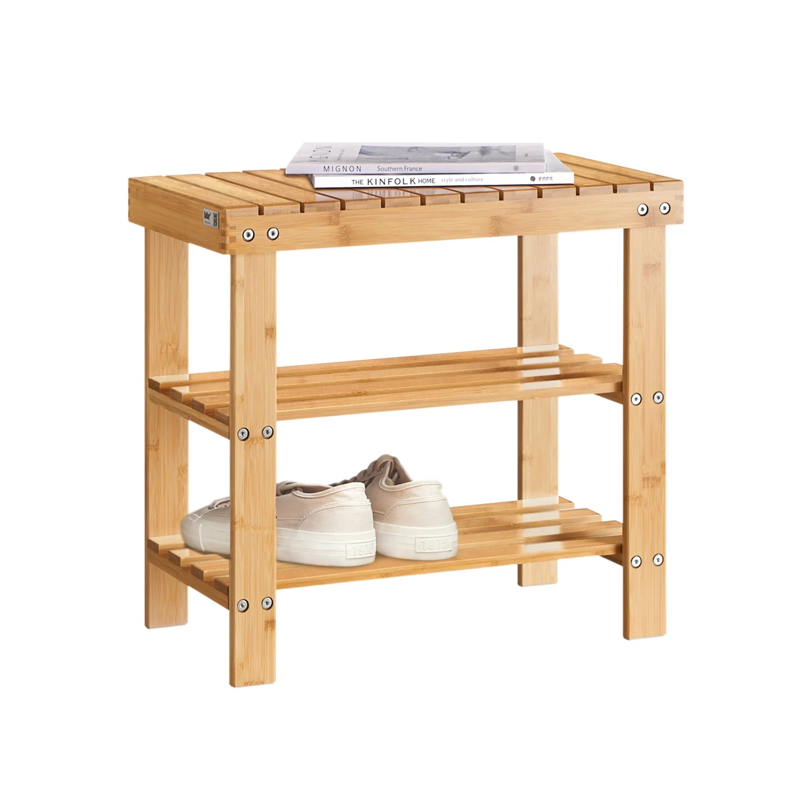 Banco zapatero de bambú