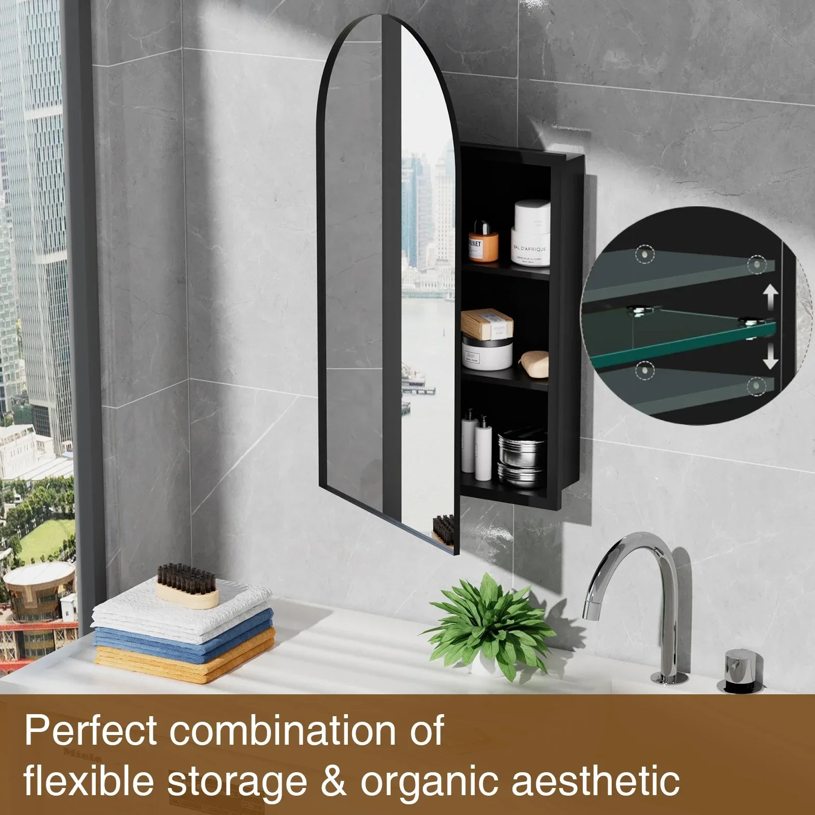 Espejo con armario arqueado