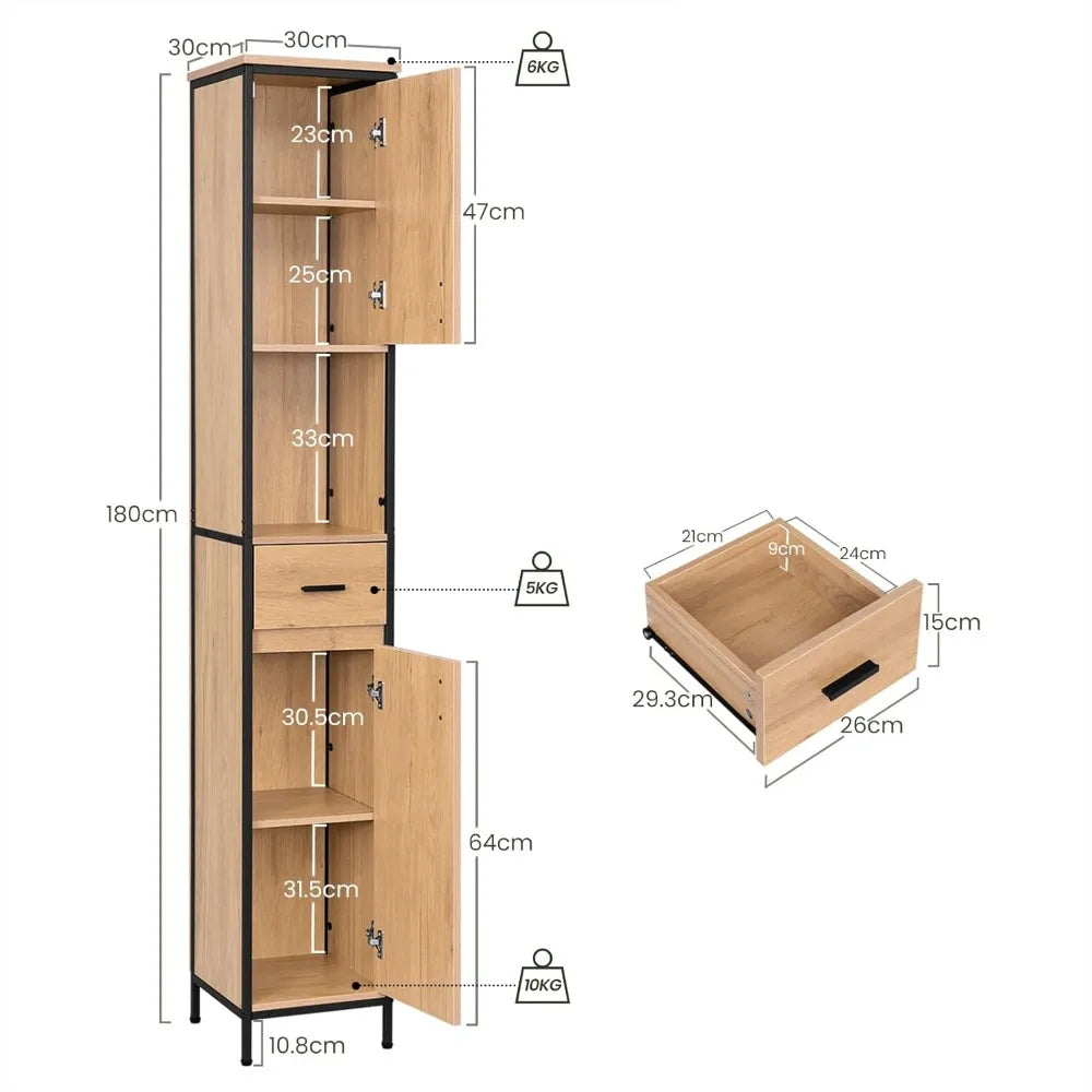 Columna alta con puertas y cajón