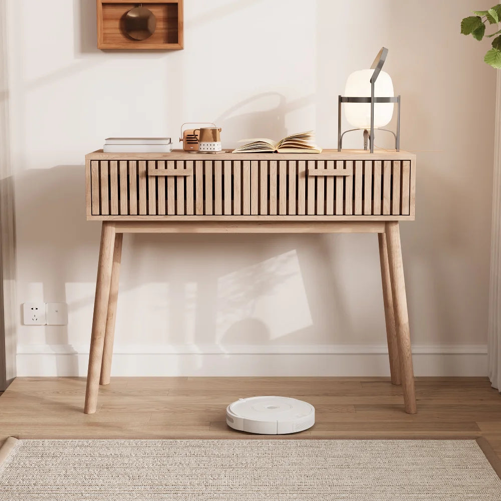 Consola de entrada de madera natural