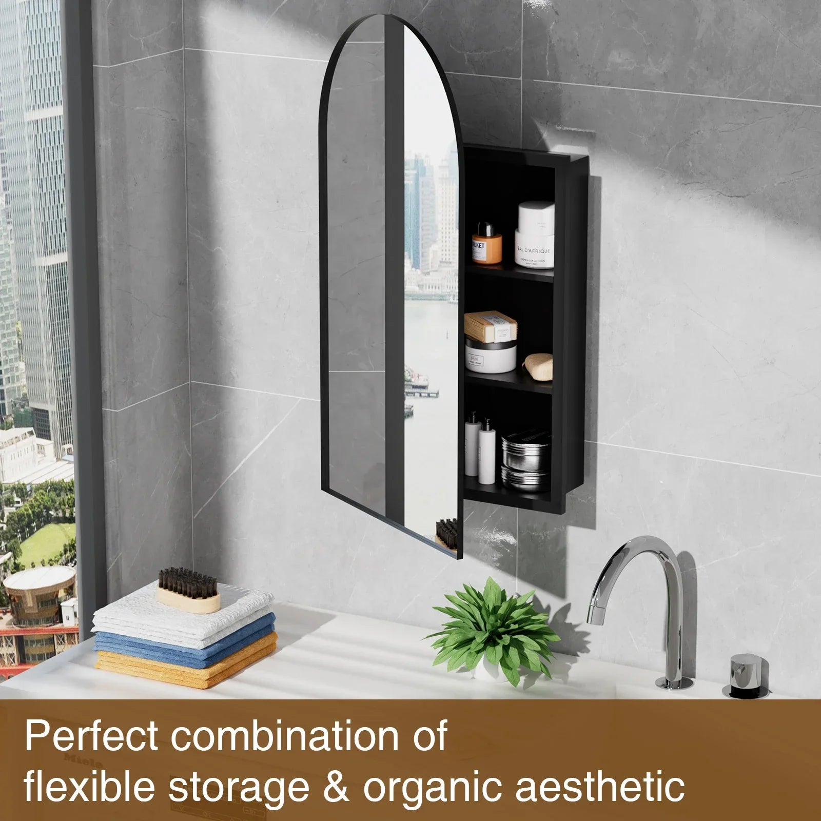 Espejo con armario arqueado