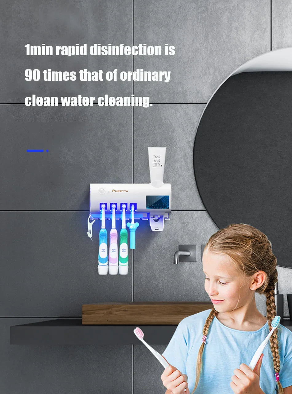 Esterilizador de cepillos con dispensador automático