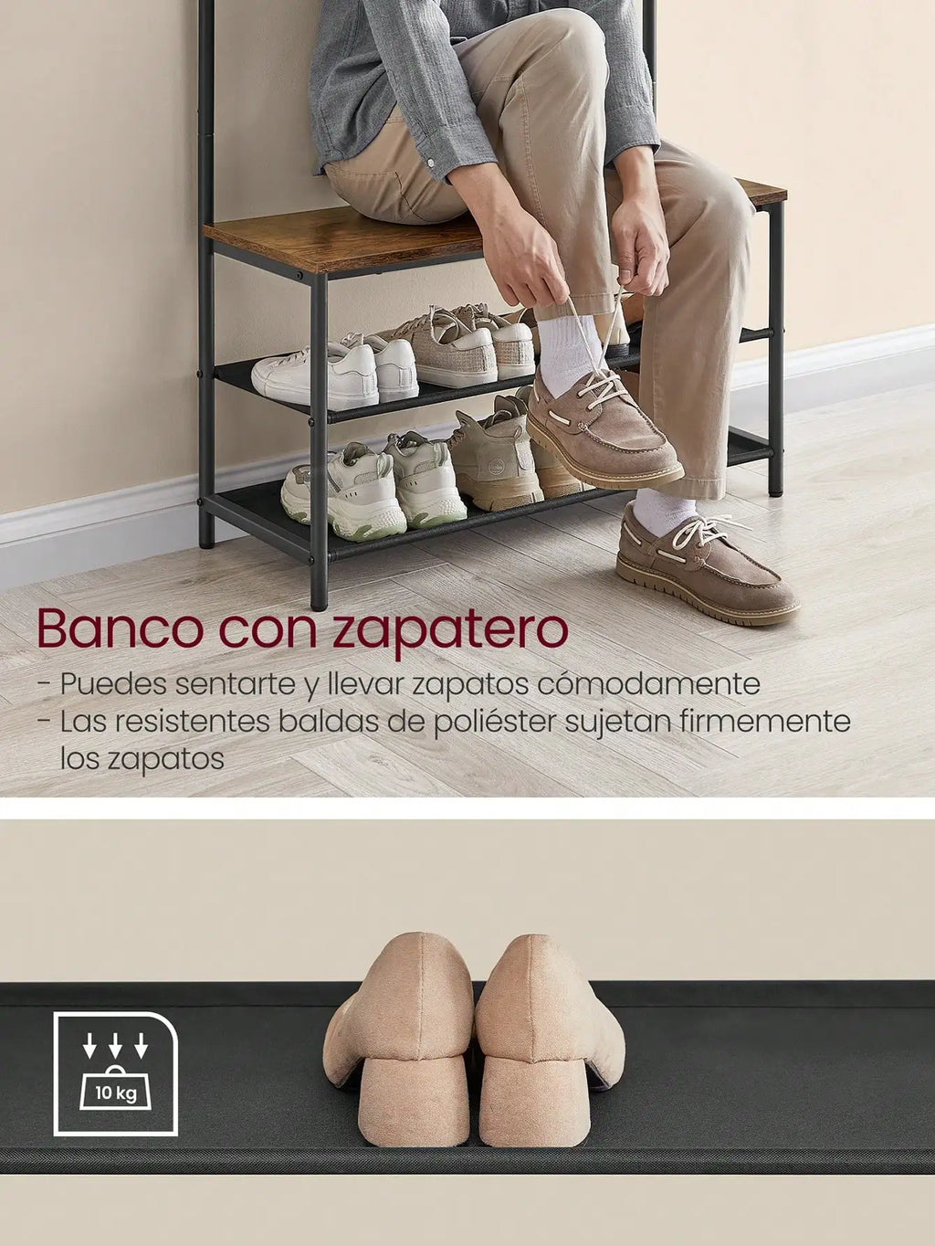 Perchero con zapatero