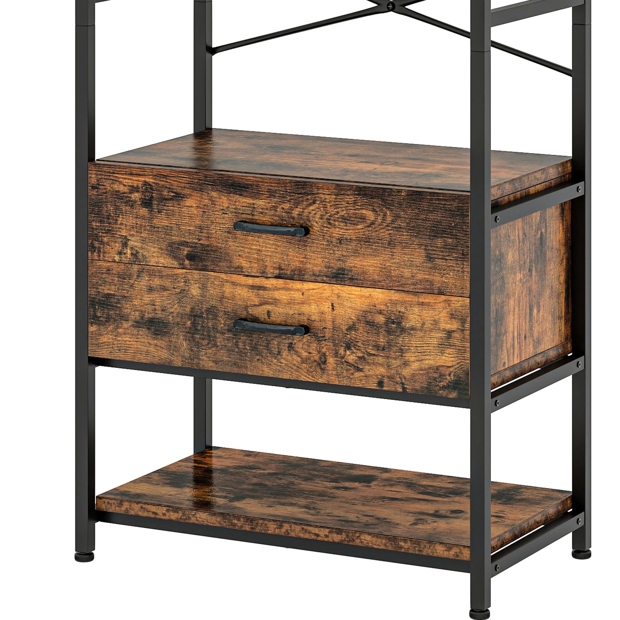 Perchero industrial con zapatero y cajones