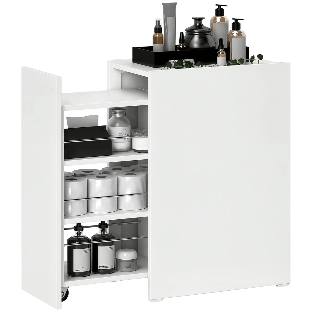 Mueble auxiliar blanco con ruedas