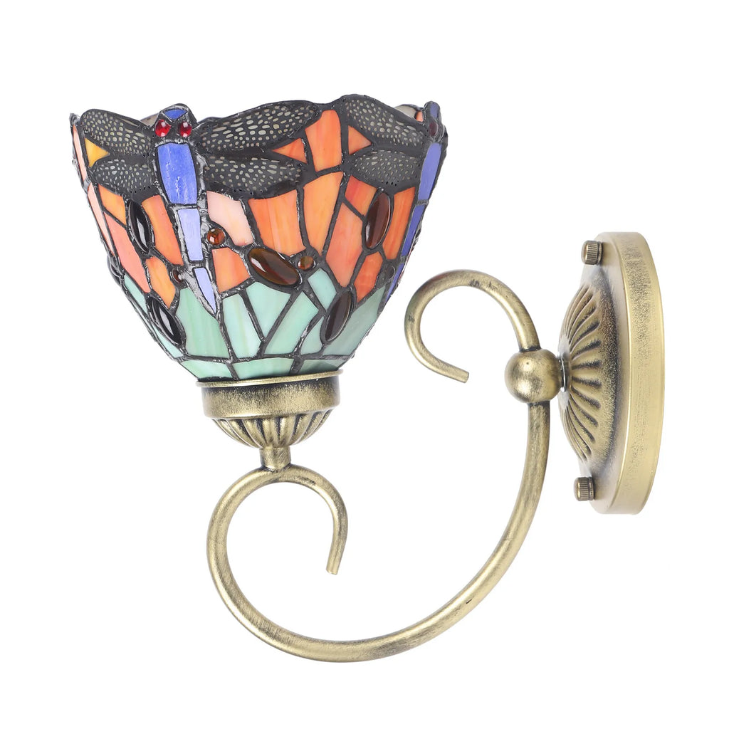 Aplique de pared de cristal teñido