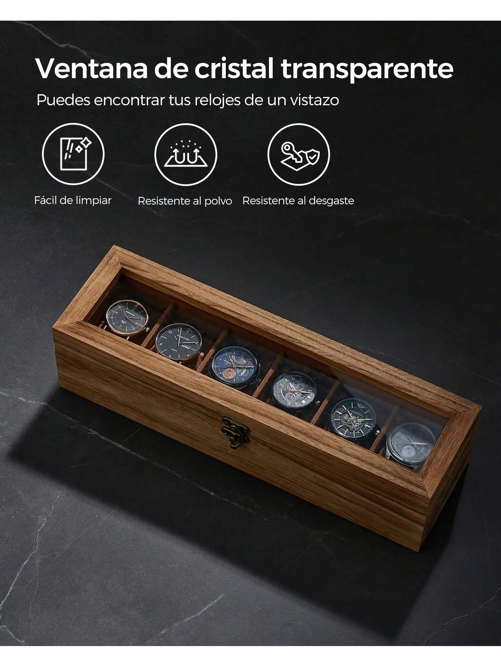 Caja organizadora para relojes de madera