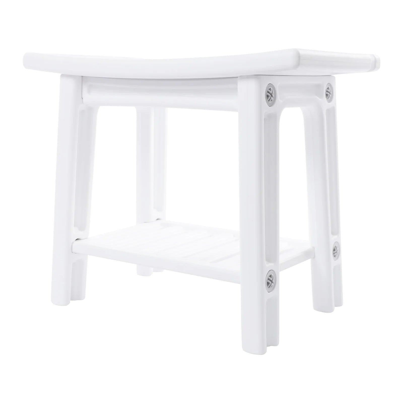 Banco de ducha con estante