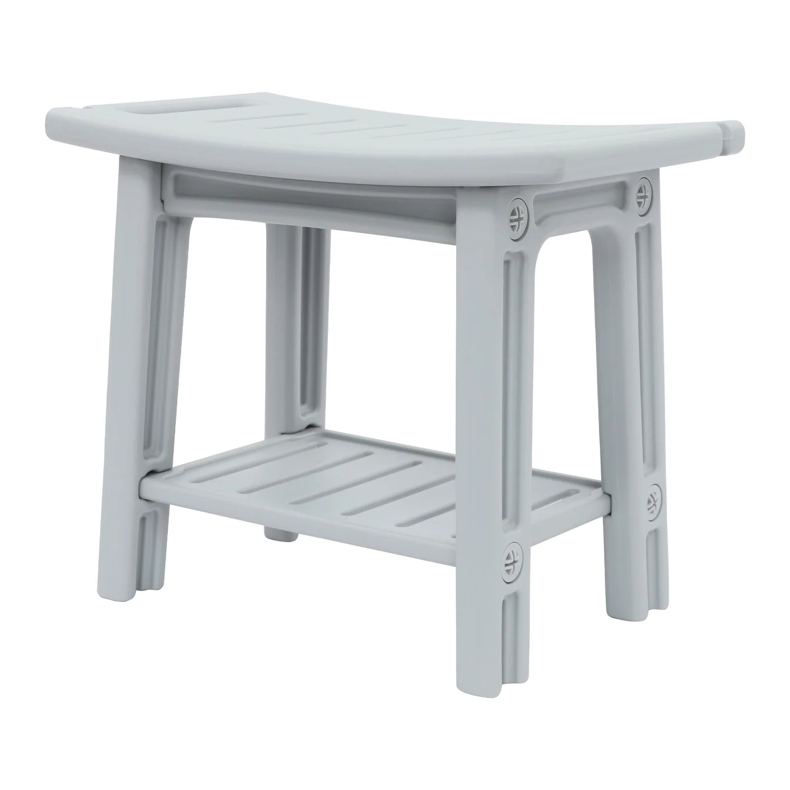 Banco de ducha con estante